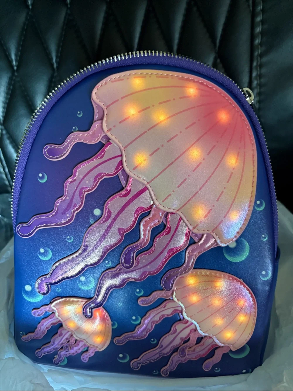 SeaWorld Exclusive Jellyfish Loungefly Light-up Mini Backpack